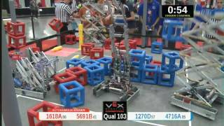 2015 VRC Tech Q103 - 1618A 5691B vs 1270D 4716A - 40 to 50 - VEX Worlds 2015 - Technology Division