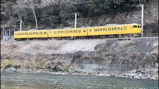 伯備線方谷⇒備中川面を行く115系