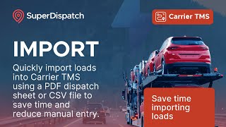 How TO Import Loads via CSV. & PDF Inside Carrier TMS