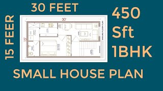 15x30 House Plan | 15*30 House Plan | 15 x 30 House Plan | 450 sqft House Plan| 1BHK House Plan