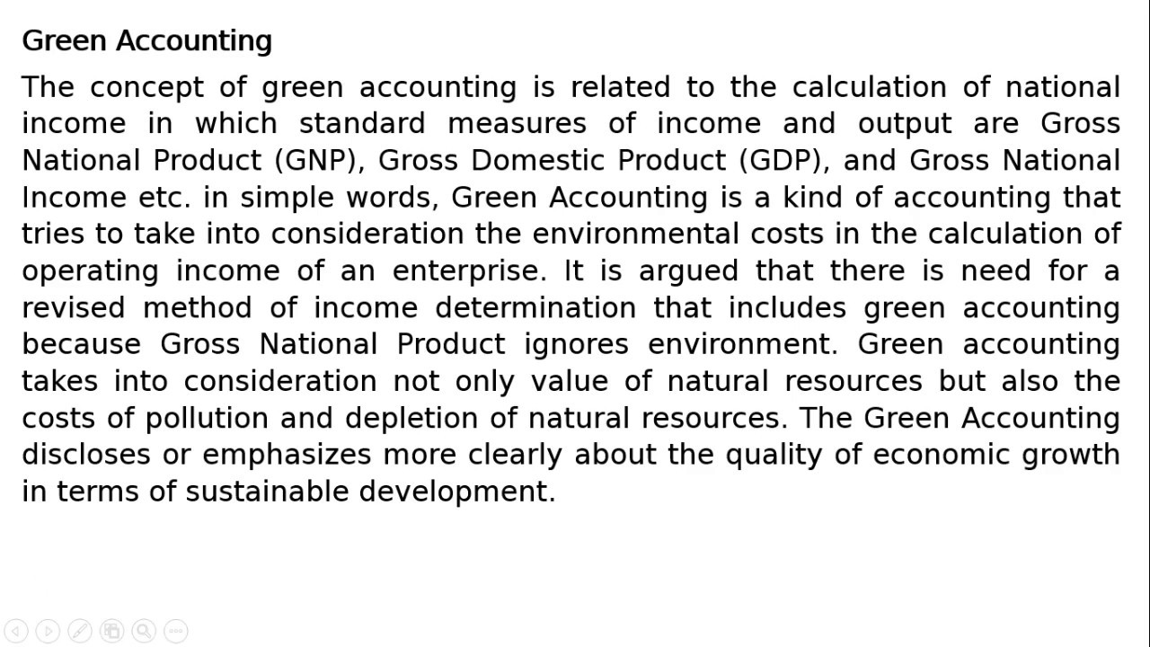 Green Accounting Youtube