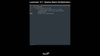 Leetcode 311. Sparse Matrix Multiplication in Python | Python Leetcode | Python Coding Tutorial