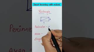 Rectangle and it's formulas #perimeterofrectangle #areaofrectangle #diagonal #viralshorts #shorts