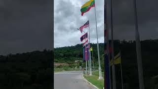 ASEAN Flag At Statue Of king Norodom