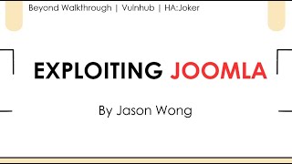 HA: Joker VulnHub Walkthrough | Joomla Exploit, & LXD Privilege Escalation [CTF Guide]