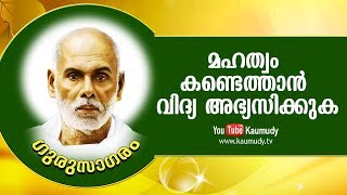 മഹത്വം കണ്ടെത്താൻ വിദ്യ അഭ്യസിക്കുക | ഗുരുസാഗരം