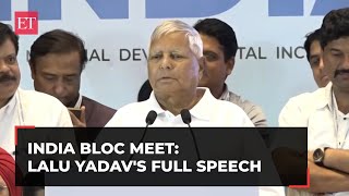 INDIA bloc meet: Lalu Prasad Yadav's 'Rs 15 lakh' jibe at PM Modi | Full Speech