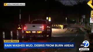 Mulholland Drive a muddy mess after powerful storm slams LA