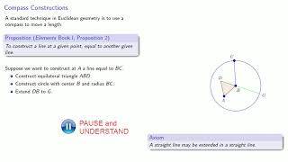 Euclid's Elements: Book I, Propositions 1 through 3