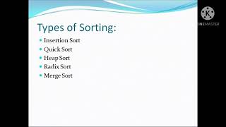 Types of Sorting (Module 4)
