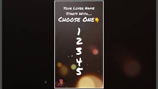 Your Lover Name Starts With | Choose A Number | Love Romentic WhatsApp Status | Black Screen Video 💕