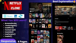 🍿Create Netflix Clone Using React, TypeScript, Tailwind CSS | Fully Responsive | React Projects |P-1