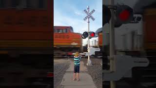 Speeding Train Bnsf Freighttrain