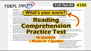 TOEFL ITP Reading Full Test 50 questions with answers#toeflitp #readingcomprehension #toeflreading