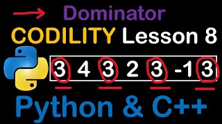 Dominator in Python and C++ Codility Solutions Lesson 8