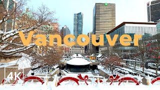 [4K] Downtown Vancouver Walk - Howe Street | BC Canada (Binaural City Sounds)