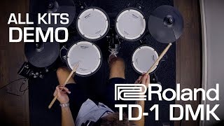 Roland TD-1DMK electronic drum kit playing all kits sound demo