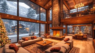 Unwind with Cozy Winter Jazz Music Ambience ❄️ Snowfall with Warm Jazz Instrumental Music Relaxation