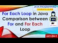 L24-1: For Each Loop in Java | Comparison between For and For Each Loop | Java Programming Lectures