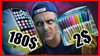 CHEAP vs EXPENSIVE - 180$ vs 2$ Markers Challenge