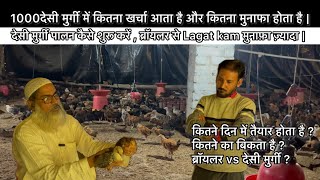 Broiler Vs Desi murgi palan | 1000 देसी मुर्गी पालने में खर्चा कितना आता है |Free range Desi poultry