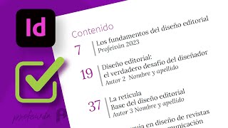 Estilos de tabla de contenido en InDesign