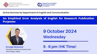 Seminar - An Empirical Error Analysis of English for Research Publication Purposes
