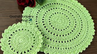 كروشيه مفرش دائرى _ Crochet Tablecloth