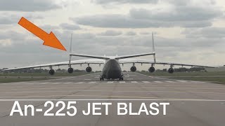 AN-225 Antonov Powerful Jet Blast 4 minutes warm up before takeoff Brize Norton