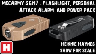 MecArmy SGN7 Flashlight and Personal Attack Alarm - Show for Scale Overview