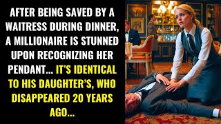 AFTER BEING SAVED BY A WAITRESS, A MILLIONAIRE IS STUNNED UPON RECOGNIZING HER PENDANT...