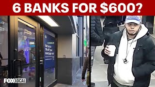 NYC suspect tried robbing 6 Chase banks, walked away with $600 before arrest in Newark