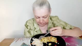 #mukbang /картошкой с мясом /food /eating/ еданакамеру /мукбангроссия