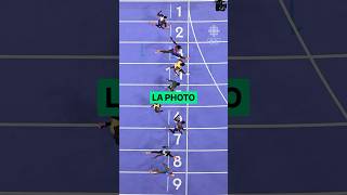 Le fil d'arrivée FOU du 100 m de Noah Lyles #paris2024 #athletics #shorts