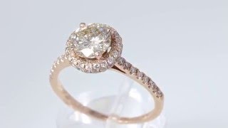 1.56CT Round Brilliant Diamond Rose Gold Halo Engagement Ring Cert/Appr $11K+ $3495