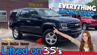 This 2008 Chevy Tahoe is LIFTED on 35's w/4x4 | Watch the For Sale Tour on CharlestonCarVideos!!!