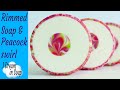 Rimmed soap, peacock swirl, round soap, cold process soap making tutorial