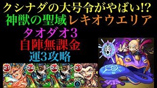 【神獣の聖域】クシナダの大号令が強い!!タオダオ3層を自陣無課金で攻略解説！