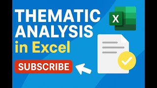 How to do Thematic Analysis Coding in Excel: Data Analysis in Research Methodology (Qualitative)