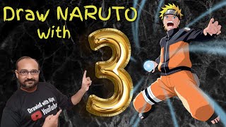 AMAZING ! - How To Draw NARUTO Easy ( with number 3 )
