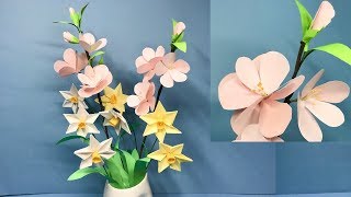 桃の節句簡単な桃の花の作り方カラーペーパー～音声で解説