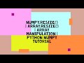 NUMPY.RESIZE() | ARRAY.RESIZE() | ARRAY MANIPULATION | PYTHON NUMPY TUTORIAL