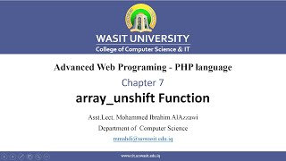 52 PHP array unshift Function