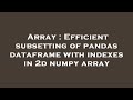 Array : Efficient subsetting of pandas dataframe with indexes in 2d numpy array