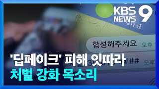 딥페이크 ‘유포 목적’ 없으면 처벌 피해…절반 집행유예 [9시 뉴스] / KBS  2024.09.01.