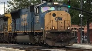 [CSXT]4778 EMD SD70MAC \u0026 405 GE CW44AC YN2 Leads SB F707-07 SB W/A Loud K5LA In Fay NC