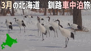 北海道の冬の終わりに釧路車中泊旅 タンチョウと世界三大夕日夕日を楽しむ