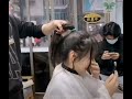 beautiful girl headshave in Salon