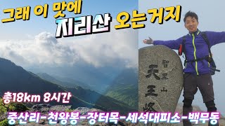 그래 이맛에 지리산 오는거지 | 중산리-천왕봉-장터목-세석대피소-백무동 총 18km 8시간 코스