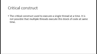 OpenMP Critical Construct